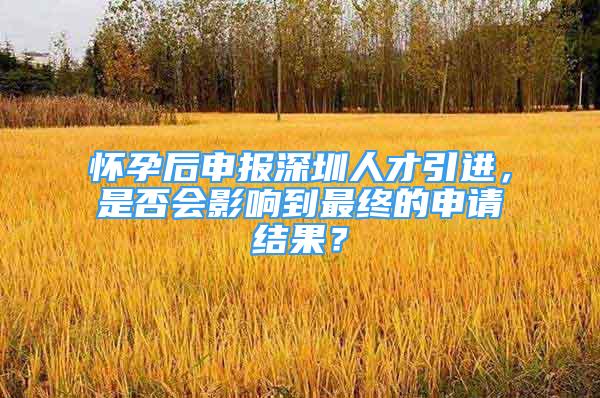 懷孕后申報深圳人才引進，是否會影響到最終的申請結(jié)果？