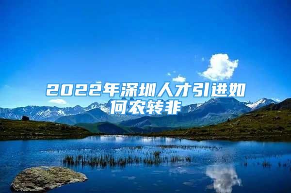 2022年深圳人才引進如何農(nóng)轉(zhuǎn)非