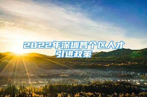 2022年深圳各個區(qū)人才引進政策