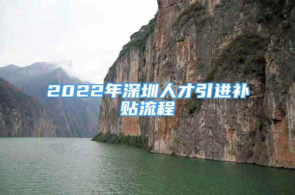 2022年深圳人才引進(jìn)補(bǔ)貼流程