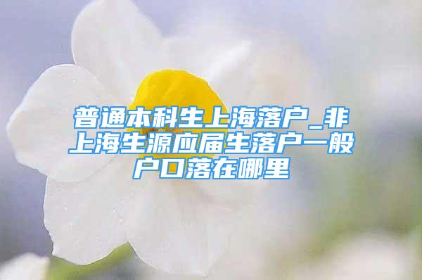 普通本科生上海落戶_非上海生源應(yīng)屆生落戶一般戶口落在哪里