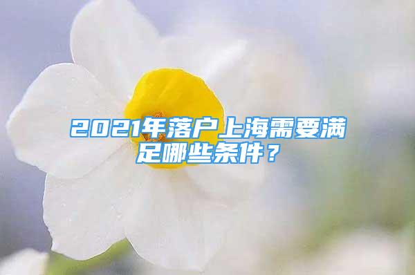 2021年落戶上海需要滿足哪些條件？