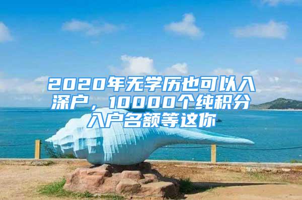 2020年無學(xué)歷也可以入深戶，10000個純積分入戶名額等這你