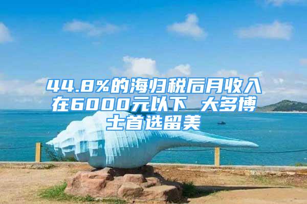 44.8%的海歸稅后月收入在6000元以下 大多博士首選留美