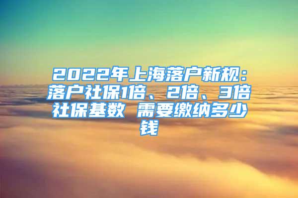 2022年上海落戶新規(guī)：落戶社保1倍、2倍、3倍社?；鶖?shù) 需要繳納多少錢