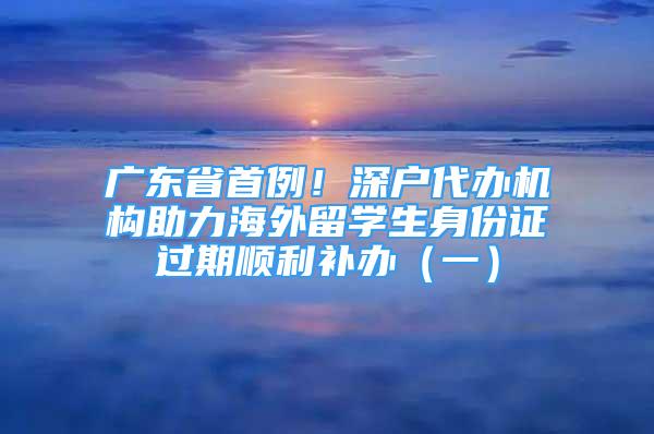 廣東省首例！深戶代辦機構助力海外留學生身份證過期順利補辦（一）