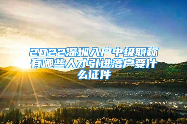 2022深圳入戶中級(jí)職稱(chēng)有哪些人才引進(jìn)落戶要什么證件