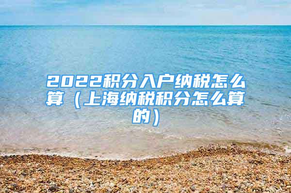 2022積分入戶納稅怎么算（上海納稅積分怎么算的）