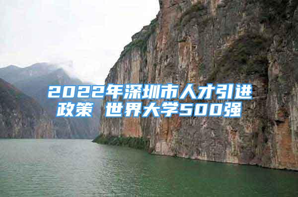 2022年深圳市人才引進政策 世界大學500強