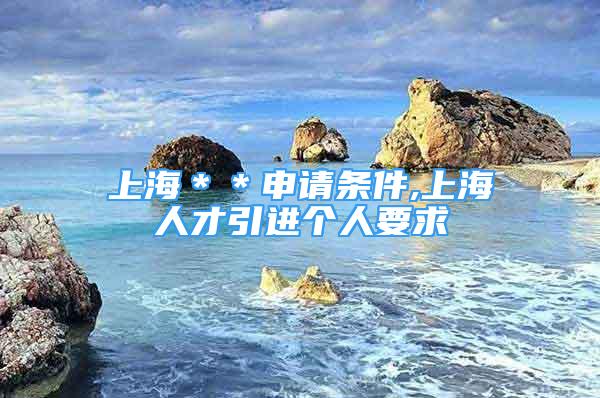 上海＊＊申請(qǐng)條件,上海人才引進(jìn)個(gè)人要求