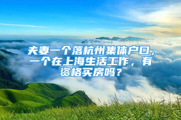 夫妻一個(gè)落杭州集體戶口，一個(gè)在上海生活工作，有資格買房嗎？