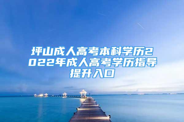 坪山成人高考本科學(xué)歷2022年成人高考學(xué)歷指導(dǎo)提升入口