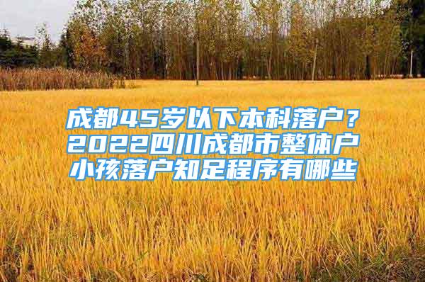 成都45歲以下本科落戶(hù)？2022四川成都市整體戶(hù)小孩落戶(hù)知足程序有哪些