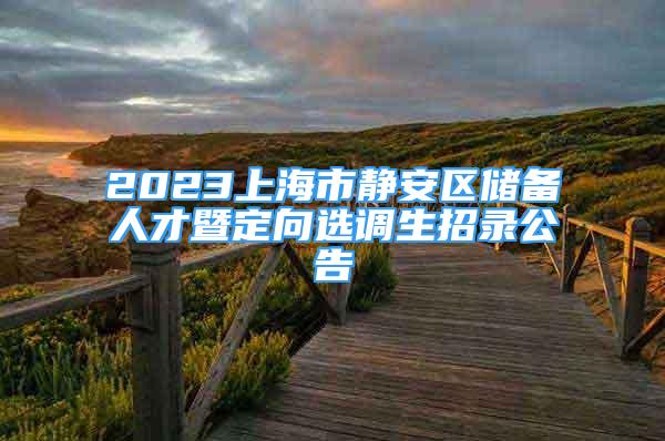 2023上海市靜安區(qū)儲(chǔ)備人才暨定向選調(diào)生招錄公告