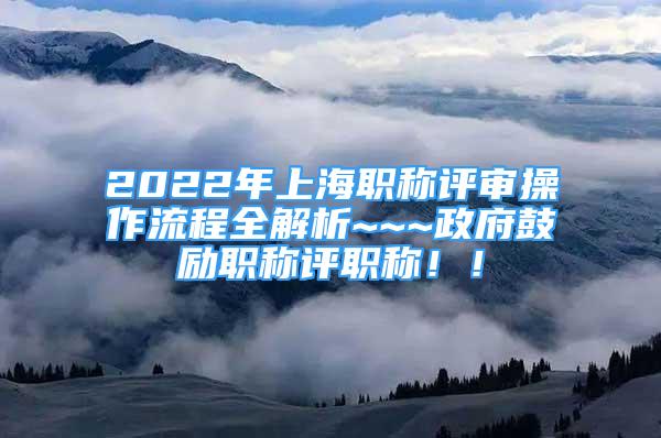 2022年上海職稱評(píng)審操作流程全解析~~~政府鼓勵(lì)職稱評(píng)職稱??！