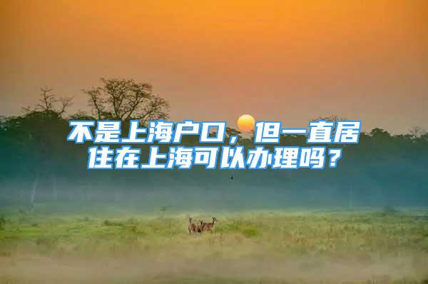 不是上海戶口，但一直居住在上海可以辦理嗎？