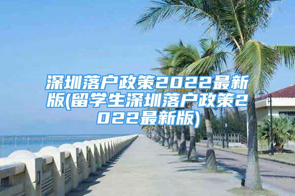 深圳落戶政策2022最新版(留學生深圳落戶政策2022最新版)