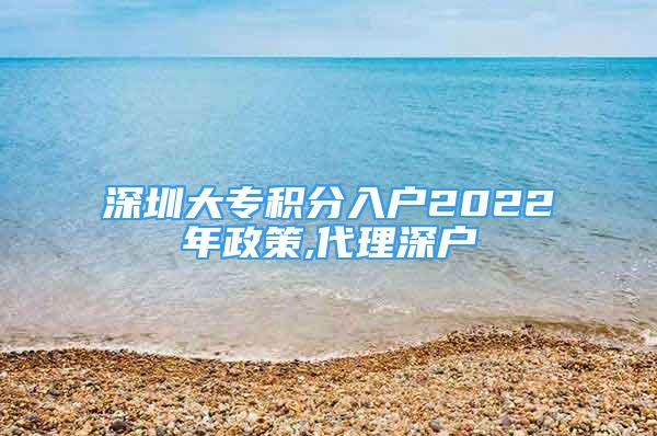 深圳大專積分入戶2022年政策,代理深戶