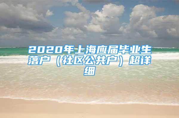 2020年上海應屆畢業(yè)生落戶（社區(qū)公共戶）超詳細