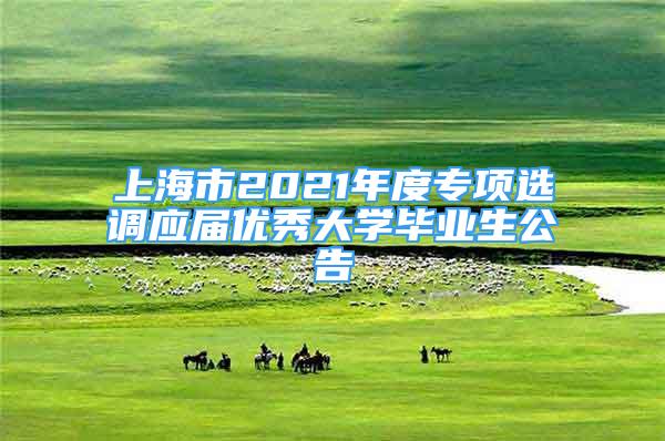 上海市2021年度專項選調(diào)應(yīng)屆優(yōu)秀大學(xué)畢業(yè)生公告