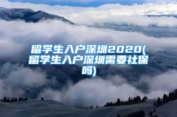 留學(xué)生入戶深圳2020(留學(xué)生入戶深圳需要社保嗎)