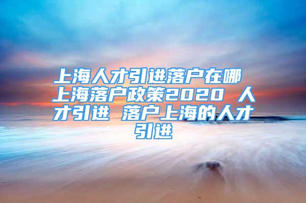 上海人才引進(jìn)落戶在哪 上海落戶政策2020 人才引進(jìn) 落戶上海的人才引進(jìn)