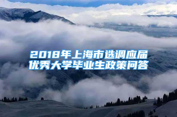 2018年上海市選調應屆優(yōu)秀大學畢業(yè)生政策問答