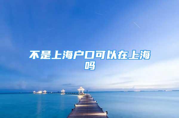 不是上海戶口可以在上海嗎