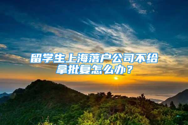 留學(xué)生上海落戶公司不給拿批復(fù)怎么辦？