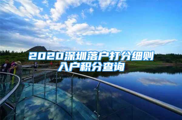 2020深圳落戶打分細則入戶積分查詢