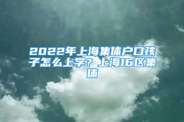 2022年上海集體戶口孩子怎么上學(xué)？上海16區(qū)集體