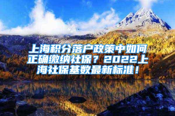 上海積分落戶(hù)政策中如何正確繳納社保？2022上海社?；鶖?shù)最新標(biāo)準(zhǔn)！