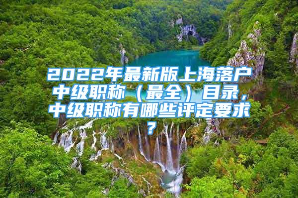 2022年最新版上海落戶中級職稱（最全）目錄，中級職稱有哪些評定要求？