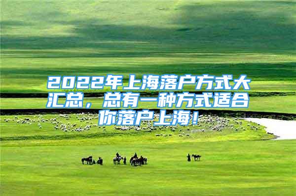 2022年上海落戶方式大匯總，總有一種方式適合你落戶上海！