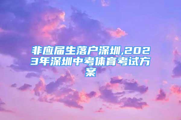 非應(yīng)屆生落戶深圳,2023年深圳中考體育考試方案