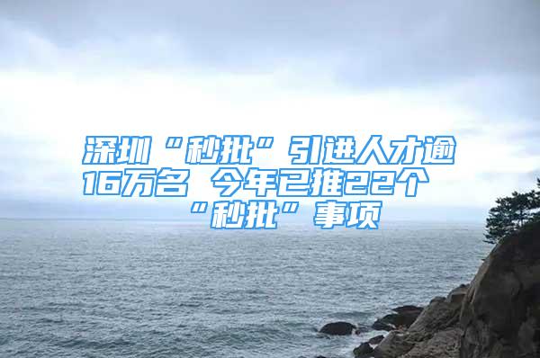 深圳“秒批”引進(jìn)人才逾16萬名 今年已推22個“秒批”事項(xiàng)