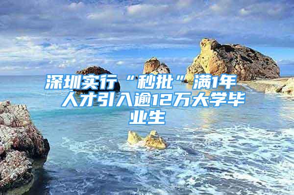 深圳實行“秒批”滿1年  人才引入逾12萬大學畢業(yè)生