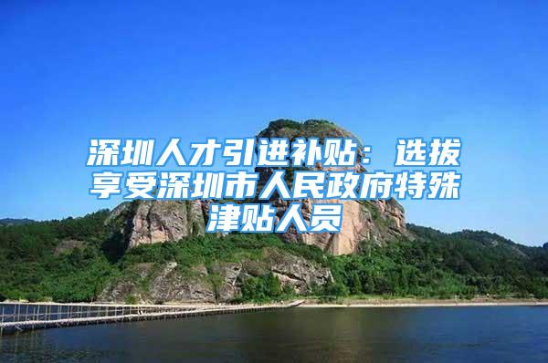 深圳人才引進補貼：選拔享受深圳市人民政府特殊津貼人員