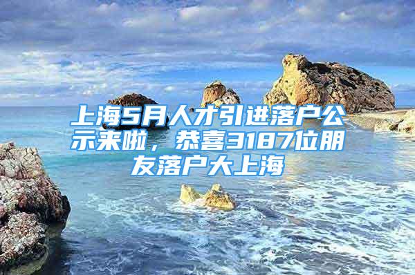 上海5月人才引進(jìn)落戶公示來啦，恭喜3187位朋友落戶大上海