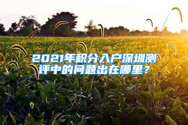 2021年積分入戶深圳測(cè)評(píng)中的問題出在哪里？