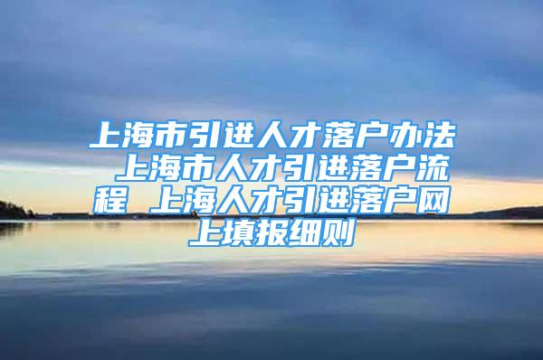 上海市引進(jìn)人才落戶辦法 上海市人才引進(jìn)落戶流程 上海人才引進(jìn)落戶網(wǎng)上填報(bào)細(xì)則