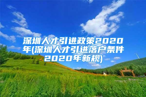 深圳人才引進(jìn)政策2020年(深圳人才引進(jìn)落戶條件2020年新規(guī))