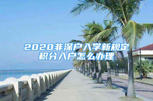 2020非深戶入學新規(guī)定積分入戶怎么辦理