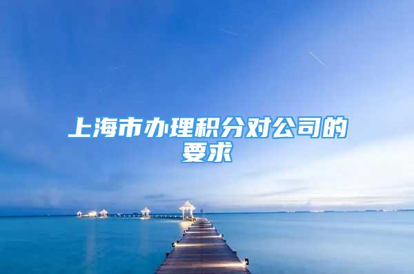 上海市辦理積分對(duì)公司的要求