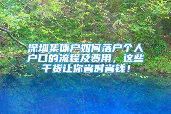 深圳集體戶如何落戶個人戶口的流程及費(fèi)用，這些干貨讓你省時(shí)省錢！