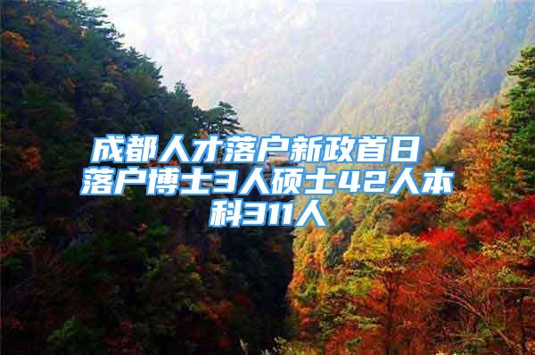 成都人才落戶新政首日 落戶博士3人碩士42人本科311人