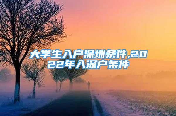 大學(xué)生入戶(hù)深圳條件,2022年入深戶(hù)條件