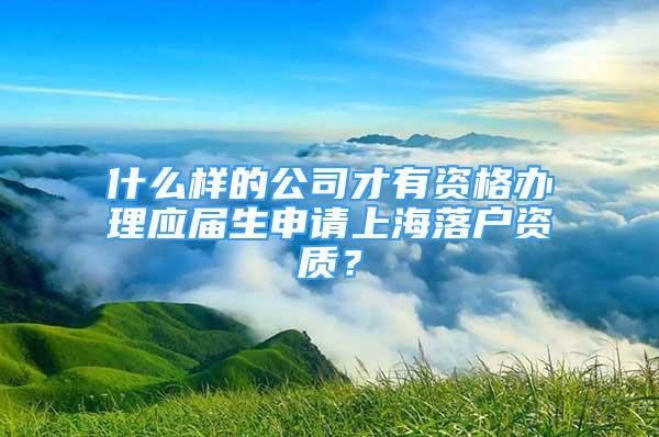 什么樣的公司才有資格辦理應(yīng)屆生申請上海落戶資質(zhì)？