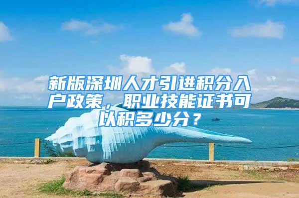 新版深圳人才引進積分入戶政策，職業(yè)技能證書可以積多少分？