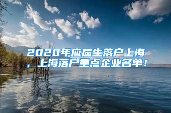 2020年應(yīng)屆生落戶上海，上海落戶重點(diǎn)企業(yè)名單！